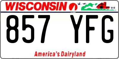 WI license plate 857YFG