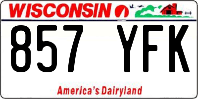 WI license plate 857YFK