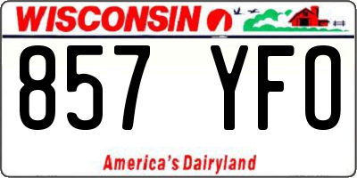 WI license plate 857YFO