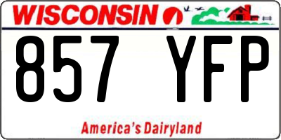 WI license plate 857YFP