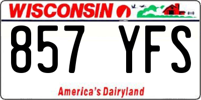 WI license plate 857YFS
