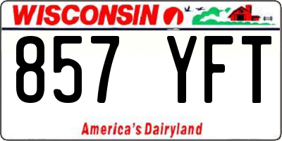 WI license plate 857YFT