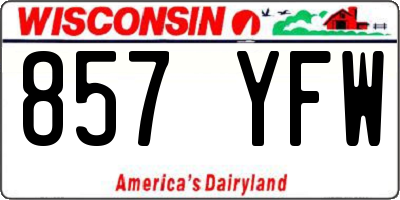 WI license plate 857YFW