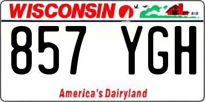 WI license plate 857YGH