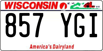 WI license plate 857YGI