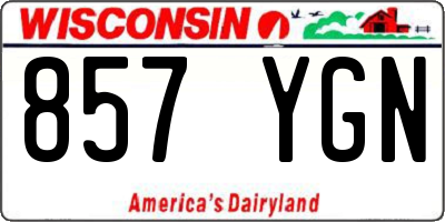 WI license plate 857YGN