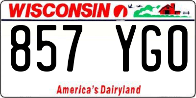WI license plate 857YGO