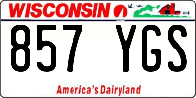 WI license plate 857YGS