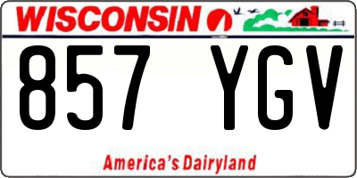 WI license plate 857YGV