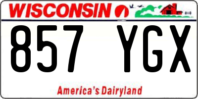 WI license plate 857YGX