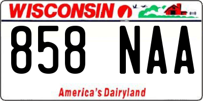 WI license plate 858NAA