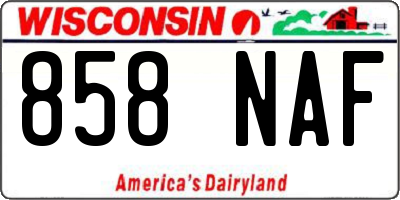 WI license plate 858NAF