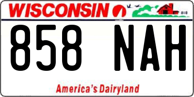 WI license plate 858NAH