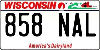 WI license plate 858NAL