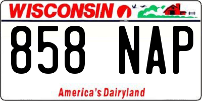 WI license plate 858NAP