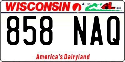 WI license plate 858NAQ