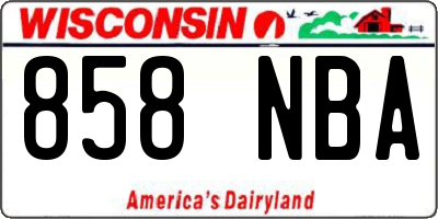 WI license plate 858NBA