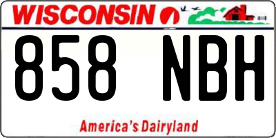 WI license plate 858NBH