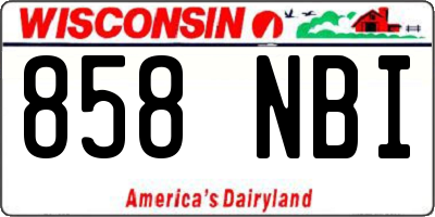 WI license plate 858NBI