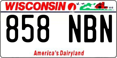 WI license plate 858NBN