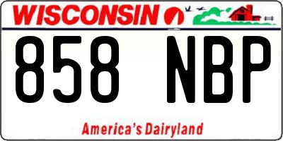 WI license plate 858NBP