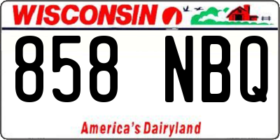 WI license plate 858NBQ