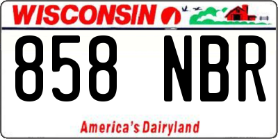 WI license plate 858NBR
