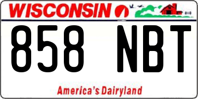 WI license plate 858NBT