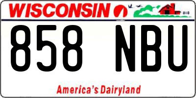 WI license plate 858NBU