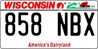 WI license plate 858NBX
