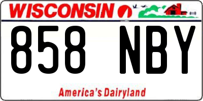 WI license plate 858NBY