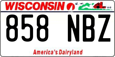 WI license plate 858NBZ
