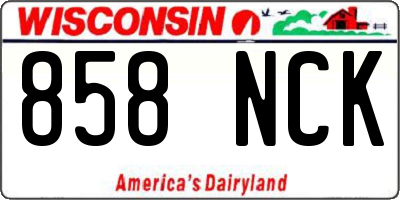 WI license plate 858NCK