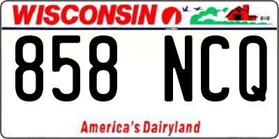 WI license plate 858NCQ