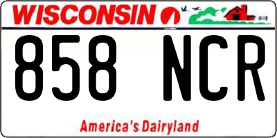 WI license plate 858NCR