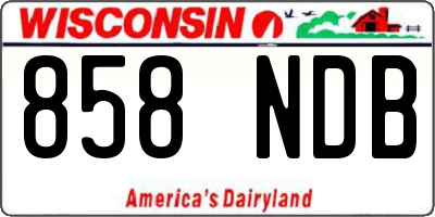 WI license plate 858NDB