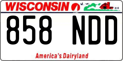 WI license plate 858NDD