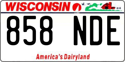 WI license plate 858NDE