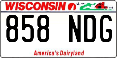 WI license plate 858NDG