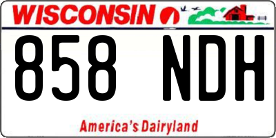 WI license plate 858NDH