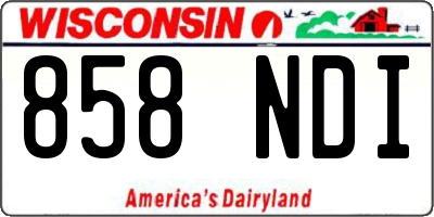 WI license plate 858NDI