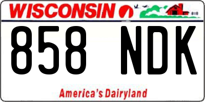 WI license plate 858NDK