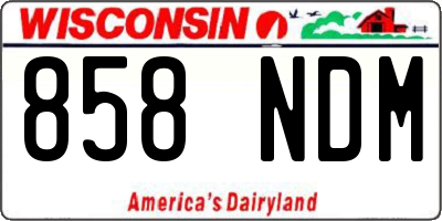 WI license plate 858NDM