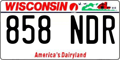 WI license plate 858NDR