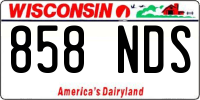 WI license plate 858NDS