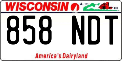 WI license plate 858NDT