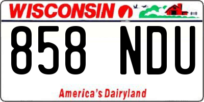 WI license plate 858NDU