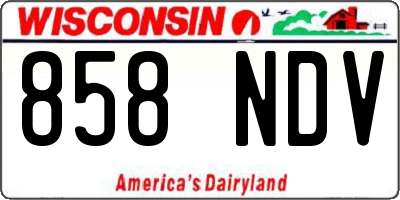 WI license plate 858NDV