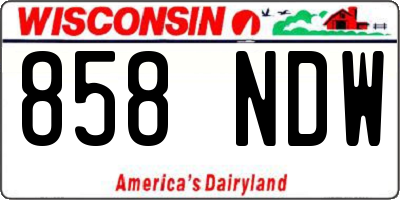 WI license plate 858NDW