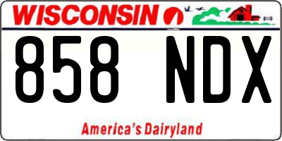 WI license plate 858NDX